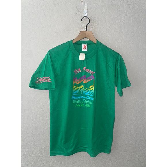 Vintage Oglen Street Festival Shirt Downtown Rainbow Tee 90s VTG 1992 Medium - Picture 1 of 9